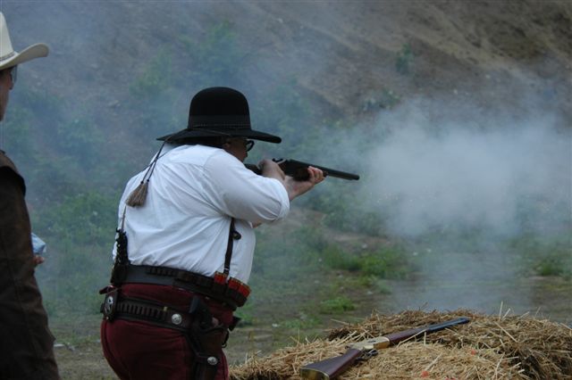 Purple Sage Lady blasting varmints ...