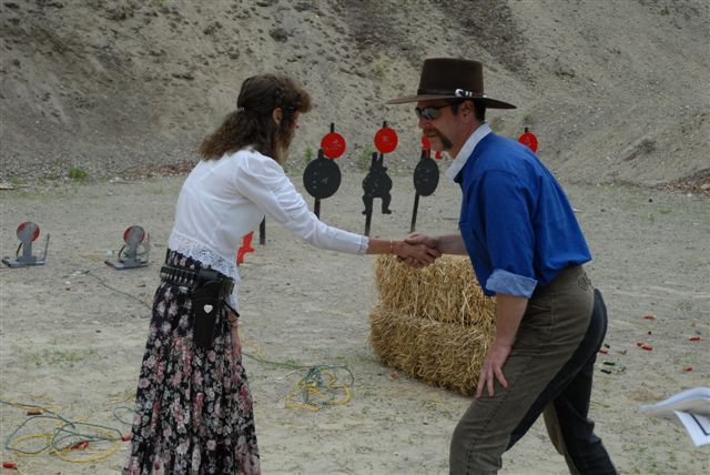 Annabelle Bransford and Jimmy Spurs during the Top Gun Team Shootoff.